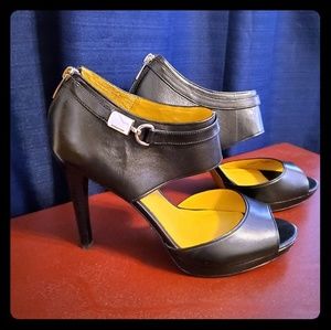 Coach Black Ankle Strap Heels